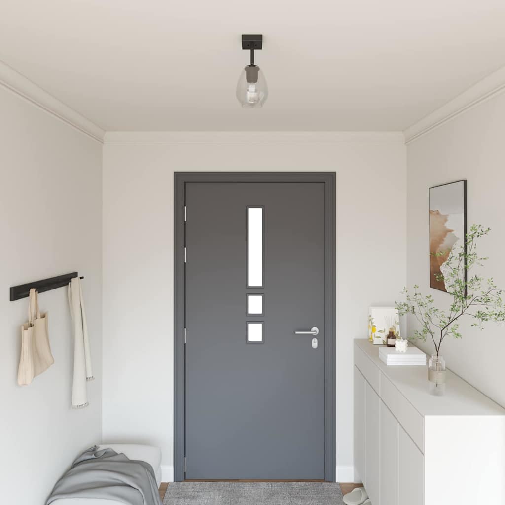 Deckenstrahler Schwarz 13 x 13 x 26 cm Glas und Metall