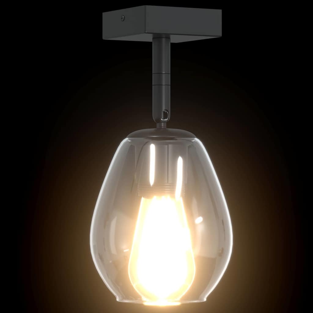 Deckenstrahler Schwarz 13 x 13 x 26 cm Glas und Metall