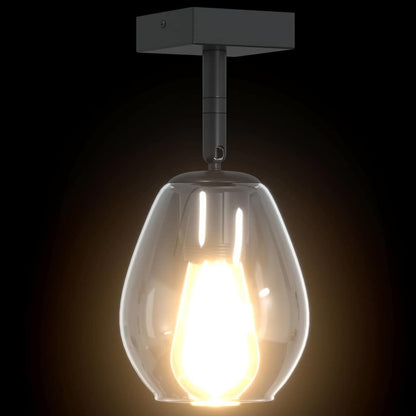 Deckenstrahler Schwarz 13 x 13 x 26 cm Glas und Metall