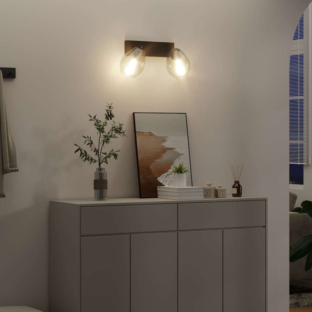 Deckenstrahler Schwarz 33 x 13 x 26 cm Glas und Metall