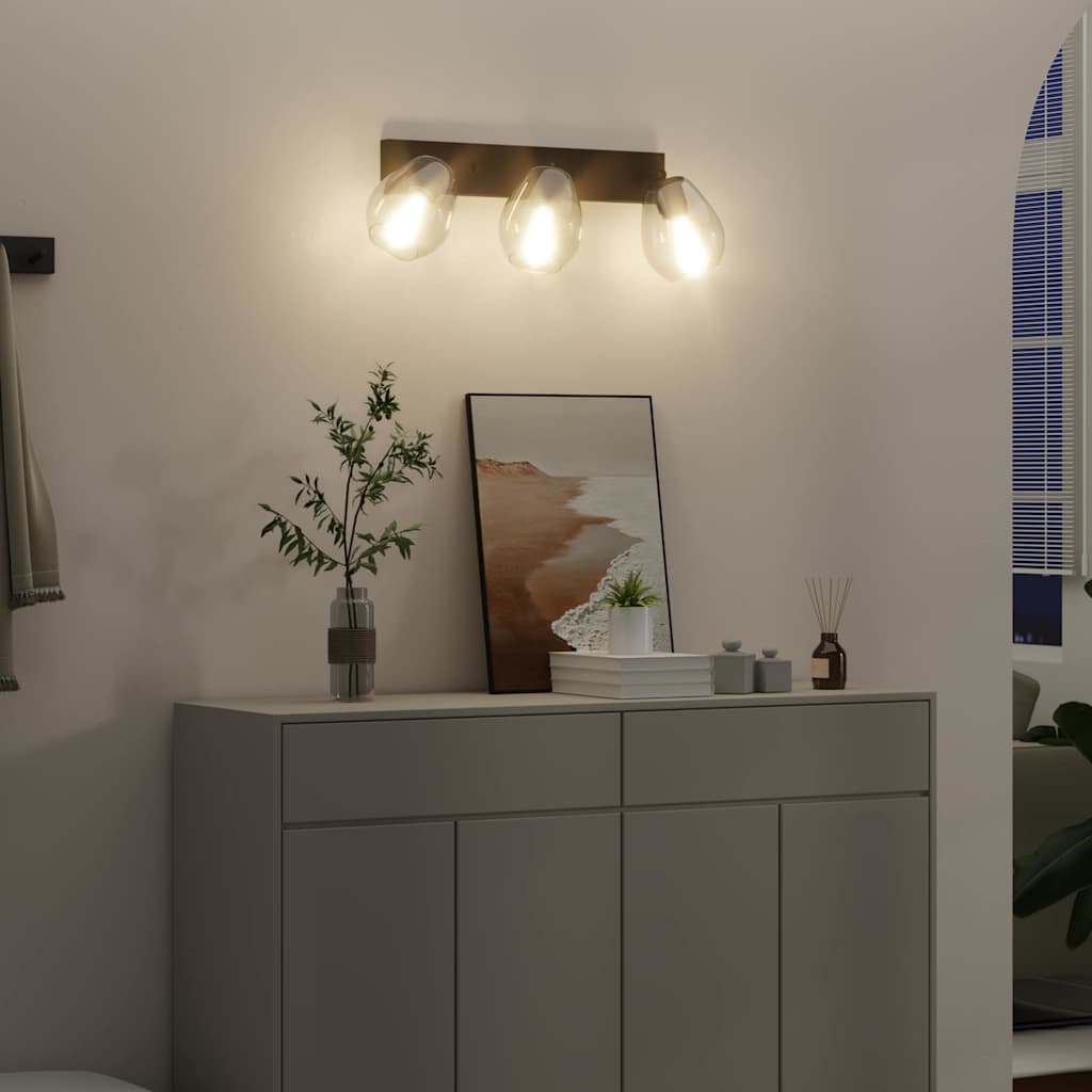 Deckenstrahler Schwarz 54 x 13 x 26 cm Glas und Metall