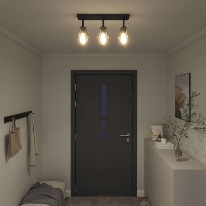 Deckenstrahler Schwarz 54 x 13 x 26 cm Glas und Metall