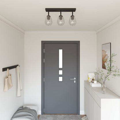 Deckenstrahler Schwarz 54 x 13 x 26 cm Glas und Metall