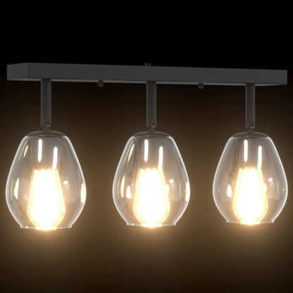 Deckenstrahler Schwarz 54 x 13 x 26 cm Glas und Metall