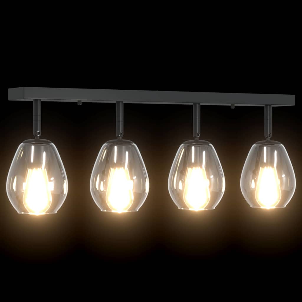 Deckenstrahler Schwarz 70 x 13 x 26 cm Glas und Metall