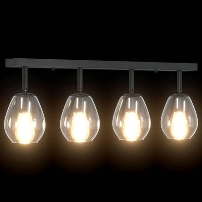 Deckenstrahler Schwarz 70 x 13 x 26 cm Glas und Metall