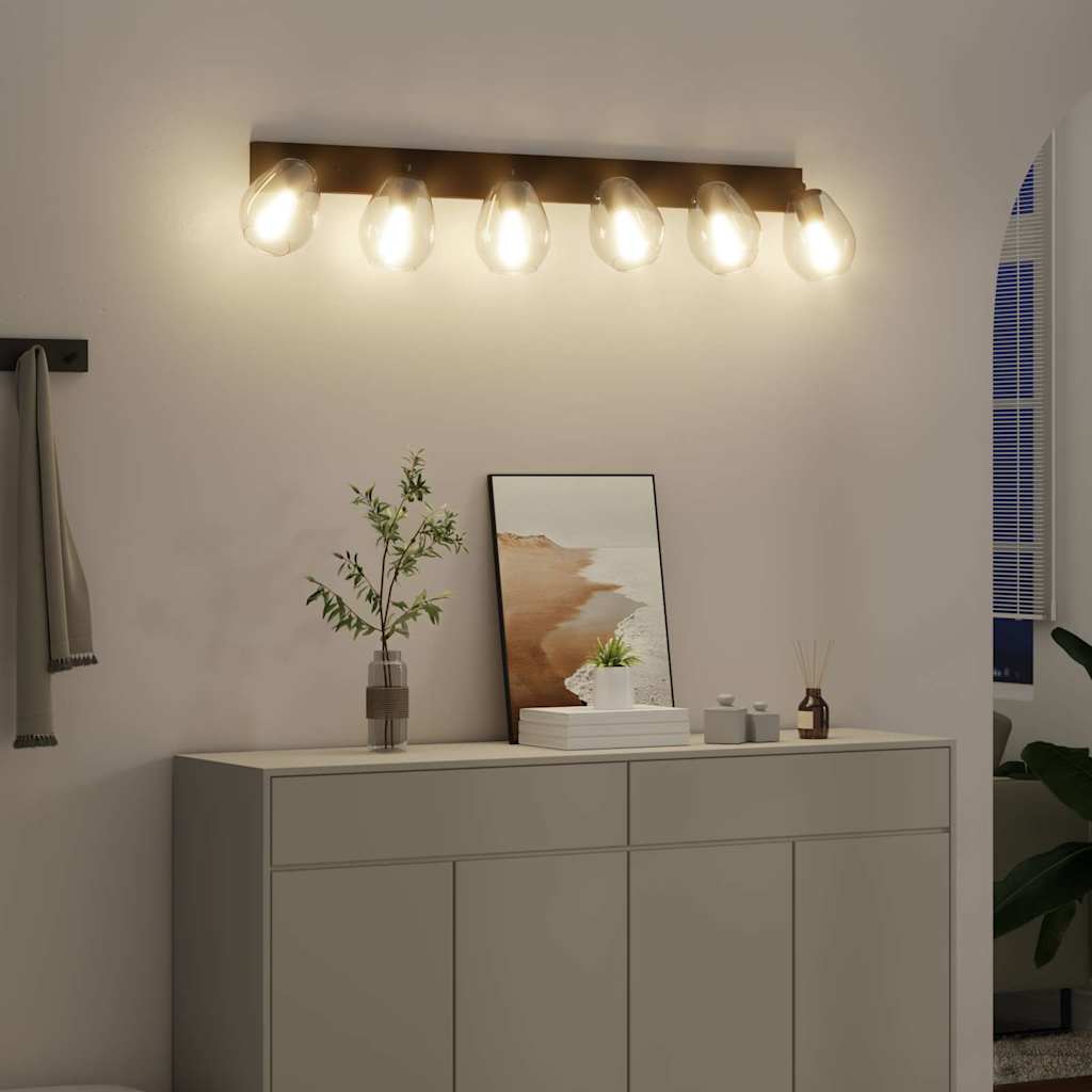 Deckenstrahler Schwarz 110,5 x 13 x 26 cm Glas und Metall