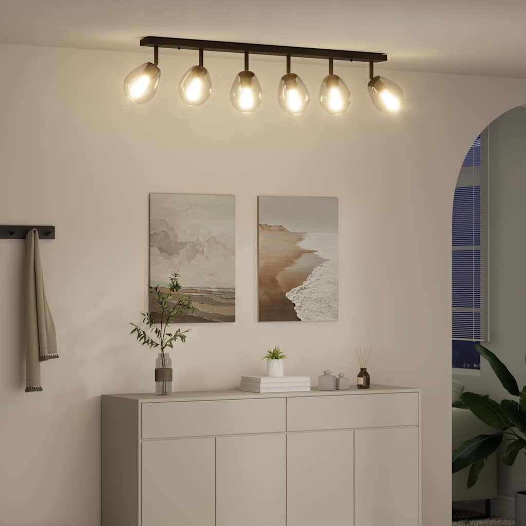 Deckenstrahler Schwarz 110,5 x 13 x 26 cm Glas und Metall