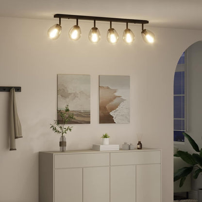 Deckenstrahler Schwarz 110,5 x 13 x 26 cm Glas und Metall