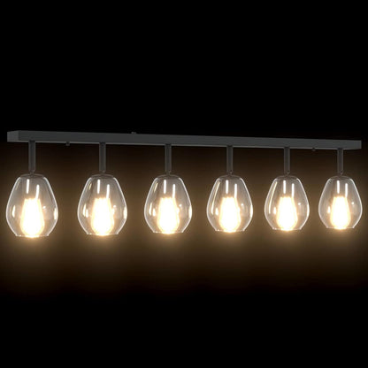 Deckenstrahler Schwarz 110,5 x 13 x 26 cm Glas und Metall
