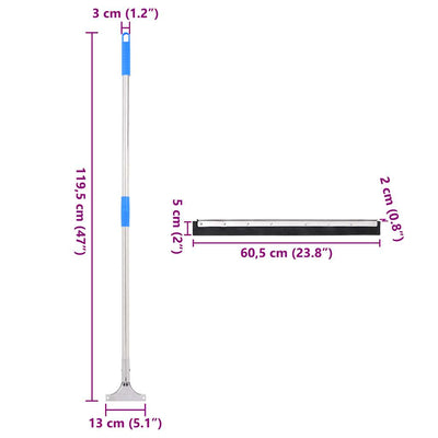 Wasserschieber mit Stielen 5 Stk. 60,5x119,5 cm Stahl und Gummi