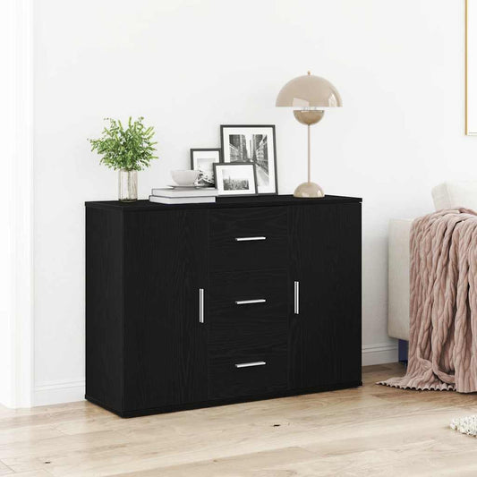 Sideboard Schwarz Eichen-Optik 91x29,5x65 cm Holzwerkstoff