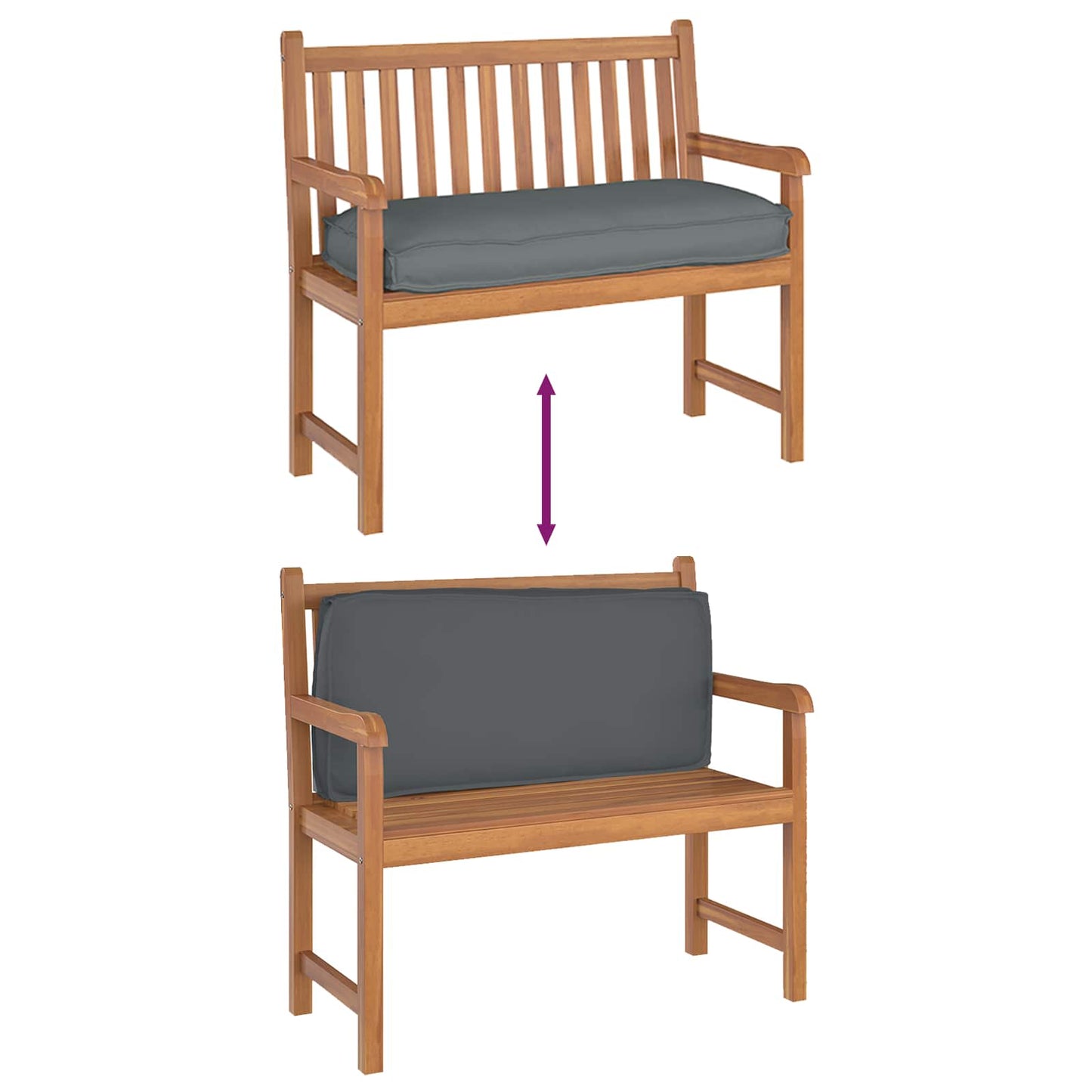 Kissen Anthrazit 120 x 50 x 12 cm Oxford-Stoff