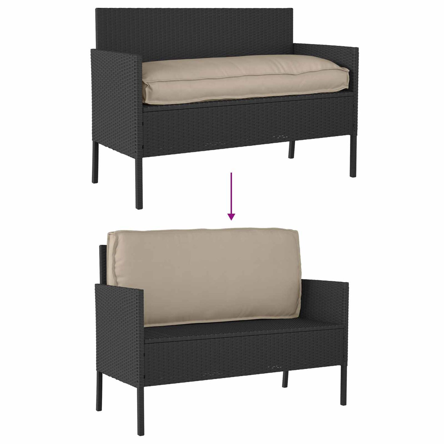 Kissen Taupe 120 x 50 x 12 cm Oxford-Stoff