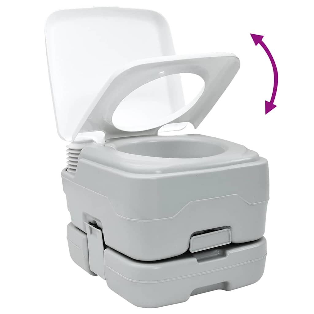 Camping-Toilette Grau und Weiß 41,5 x 36,5 x 30 cm Polyethylen