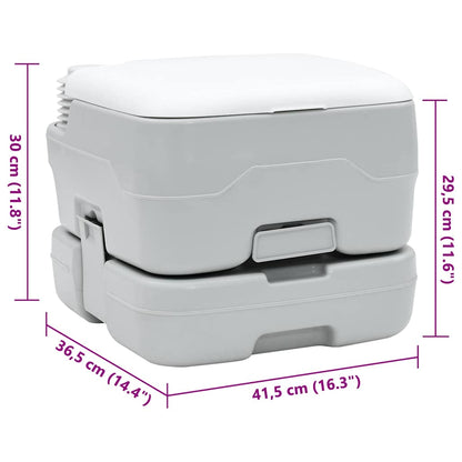Camping-Toilette Grau und Weiß 41,5 x 36,5 x 30 cm Polyethylen