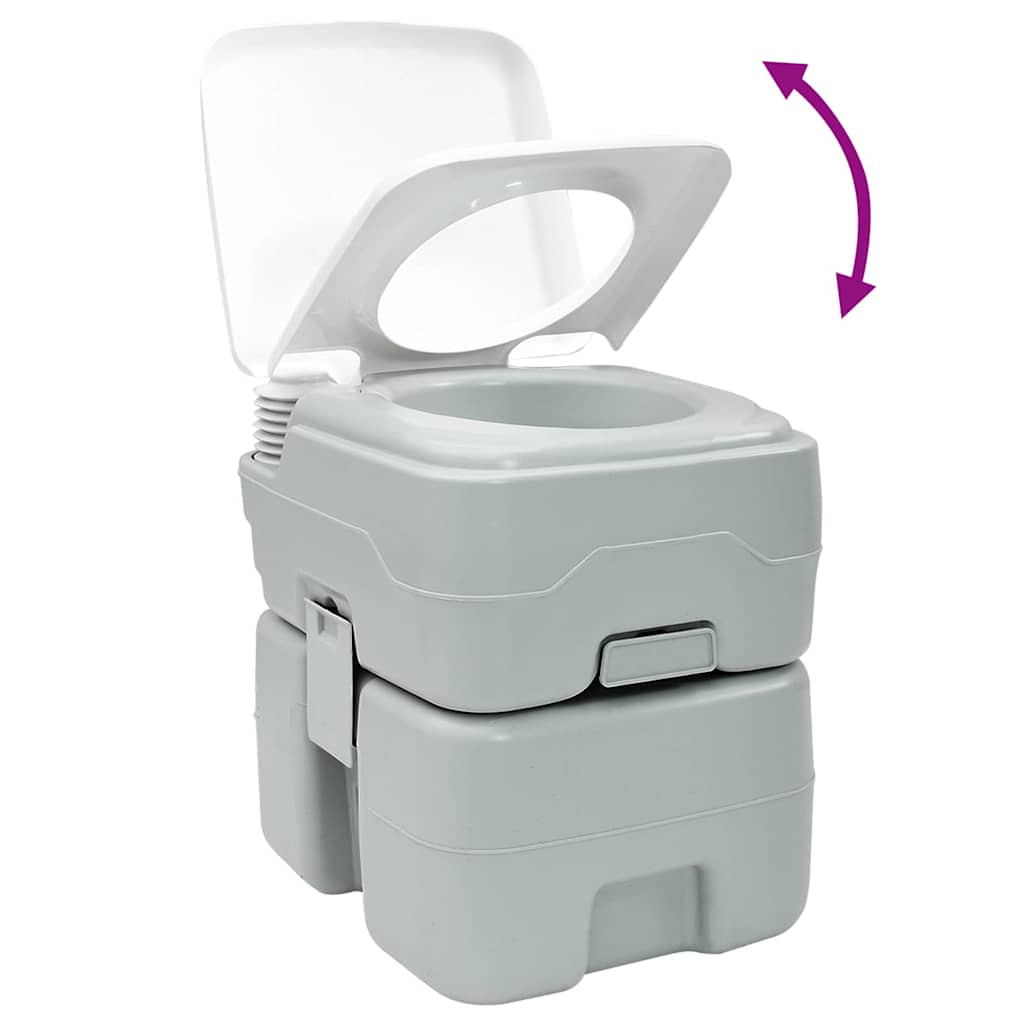 Camping-Toilette Grau und Weiß 41,5 x 36,5 x 42 cm Polyethylen