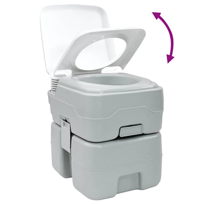 Camping-Toilette Grau und Weiß 41,5 x 36,5 x 42 cm Polyethylen