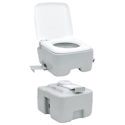 Camping-Toilette Grau und Weiß 41,5 x 36,5 x 42 cm Polyethylen