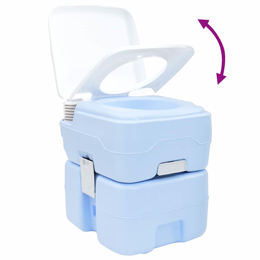 Camping-Toilette Helles Blau und Weiß 41,5 x 36,5 x 42 cm