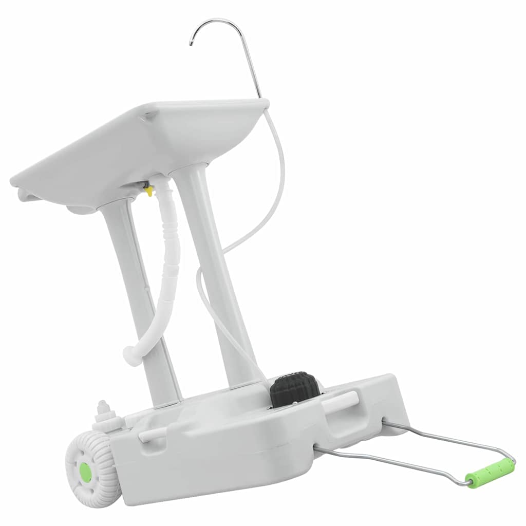 Camping Handwaschstand mit Rädern Grau 72 x 42 x 103 cm