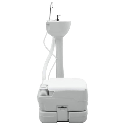 Camping Toiletten-Set 2 pcs Grau und Weiß