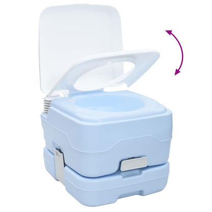 Camping Toiletten-Set 2 pcs Blau und Weiß