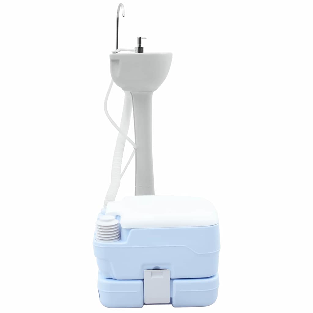 Camping Toiletten-Set 2 pcs Blau und Weiß