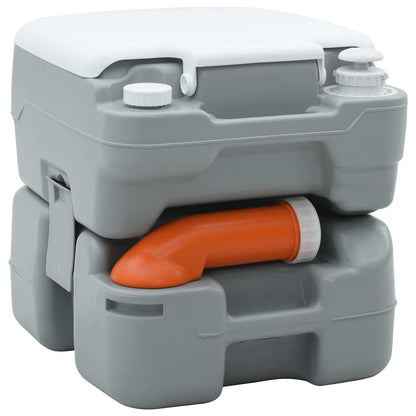 Camping-Toilette Grau und Weiß 41,5 x 36,5 x 37,5 cm