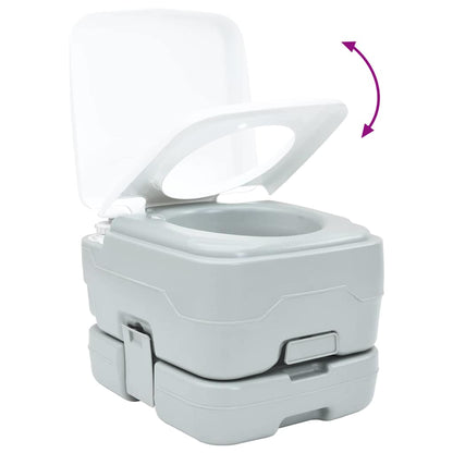 Camping-Toilette Grau und Weiß 41,5 x 36,5 x 30 cm Polyethylen