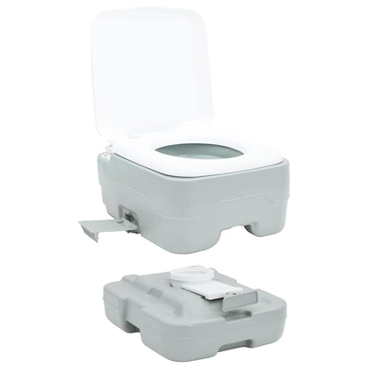 Camping-Toilette Grau und Weiß 41,5 x 36,5 x 30 cm Polyethylen
