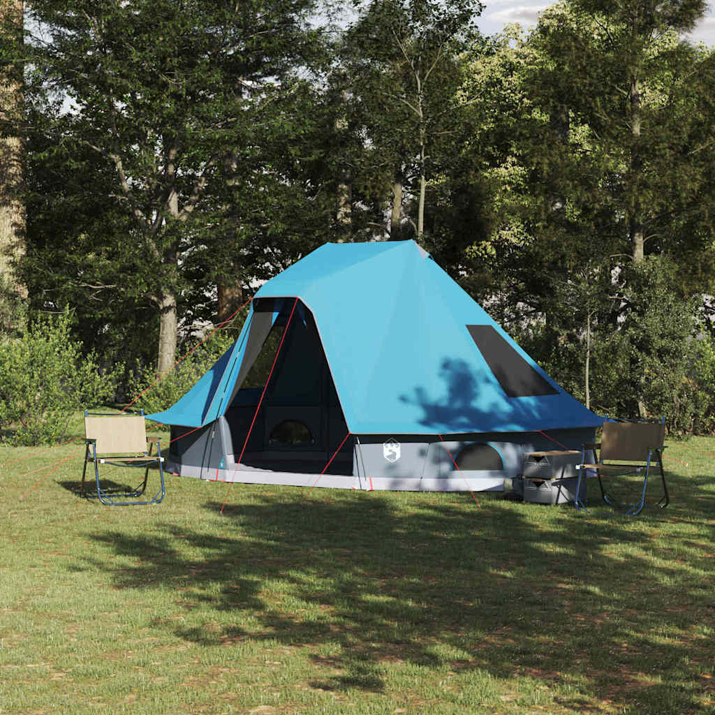 Tenda teepee familiare con tetto, blu, 466 x 310 x 240 cm