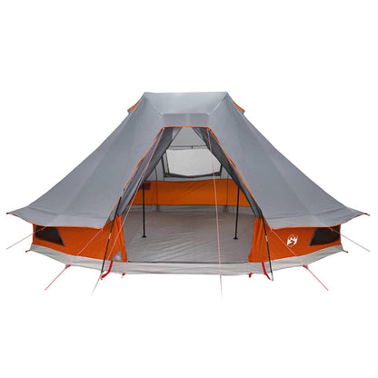 Familien-Tipi-Zelt mit Dach Grau und Orange 466 x 310 x 240 cm