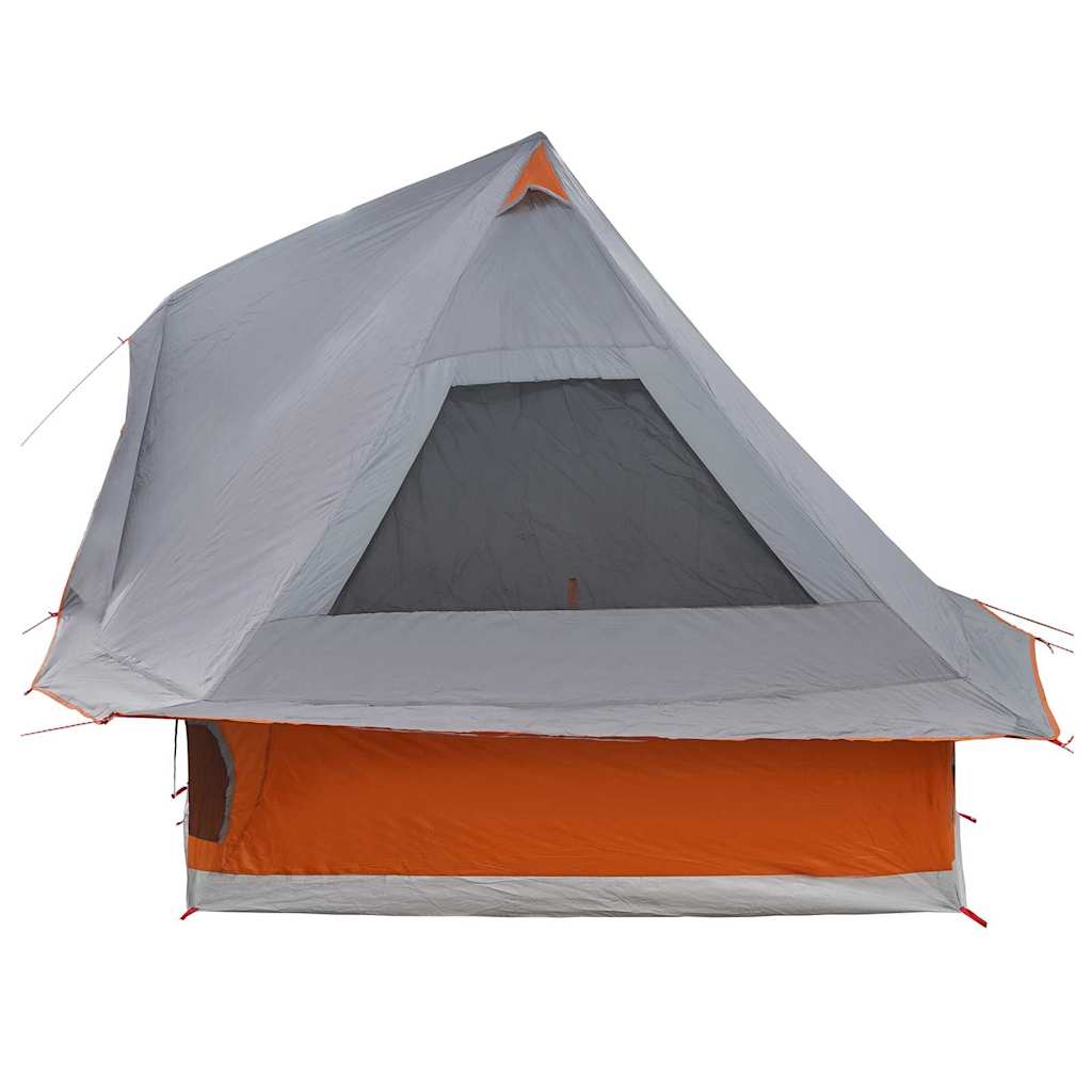 Familien-Tipi-Zelt mit Dach Grau und Orange 466 x 310 x 240 cm