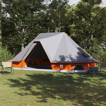 Tenda teepee familiare con tetto, grigia e arancione, 680 x 430 x 270 cm