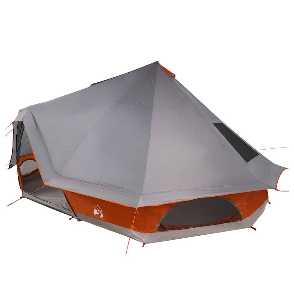 Tenda teepee familiare con tetto, grigia e arancione, 680 x 430 x 270 cm