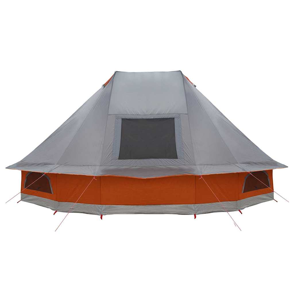 Tenda teepee familiare con tetto, grigia e arancione, 680 x 430 x 270 cm
