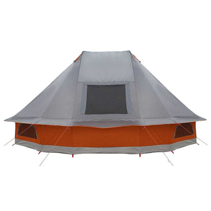 Tenda teepee familiare con tetto, grigia e arancione, 680 x 430 x 270 cm