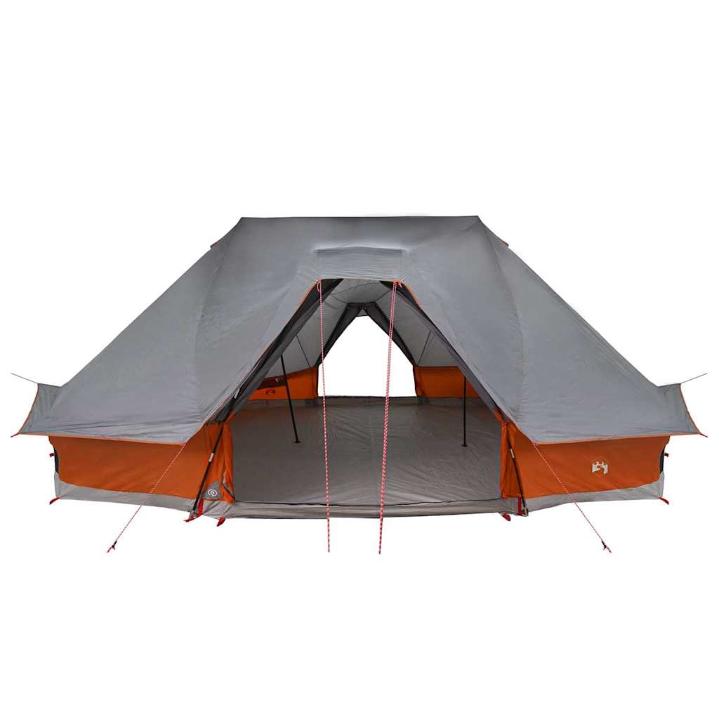 Tenda teepee familiare con tetto, grigia e arancione, 680 x 430 x 270 cm