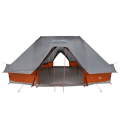 Tenda teepee familiare con tetto, grigia e arancione, 680 x 430 x 270 cm