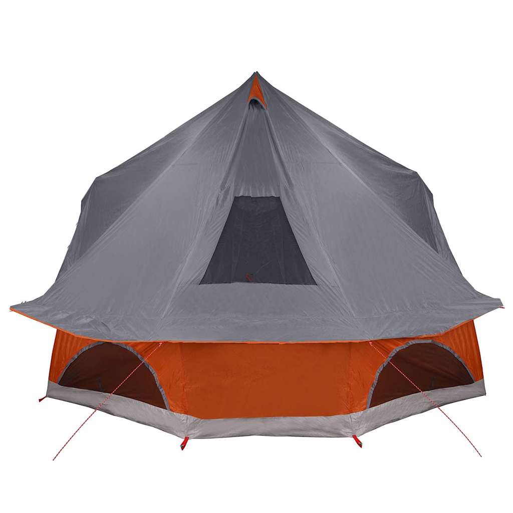 Tenda teepee familiare con tetto, grigia e arancione, 680 x 430 x 270 cm