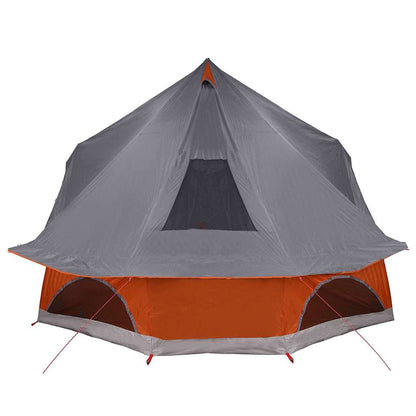 Tenda teepee familiare con tetto, grigia e arancione, 680 x 430 x 270 cm