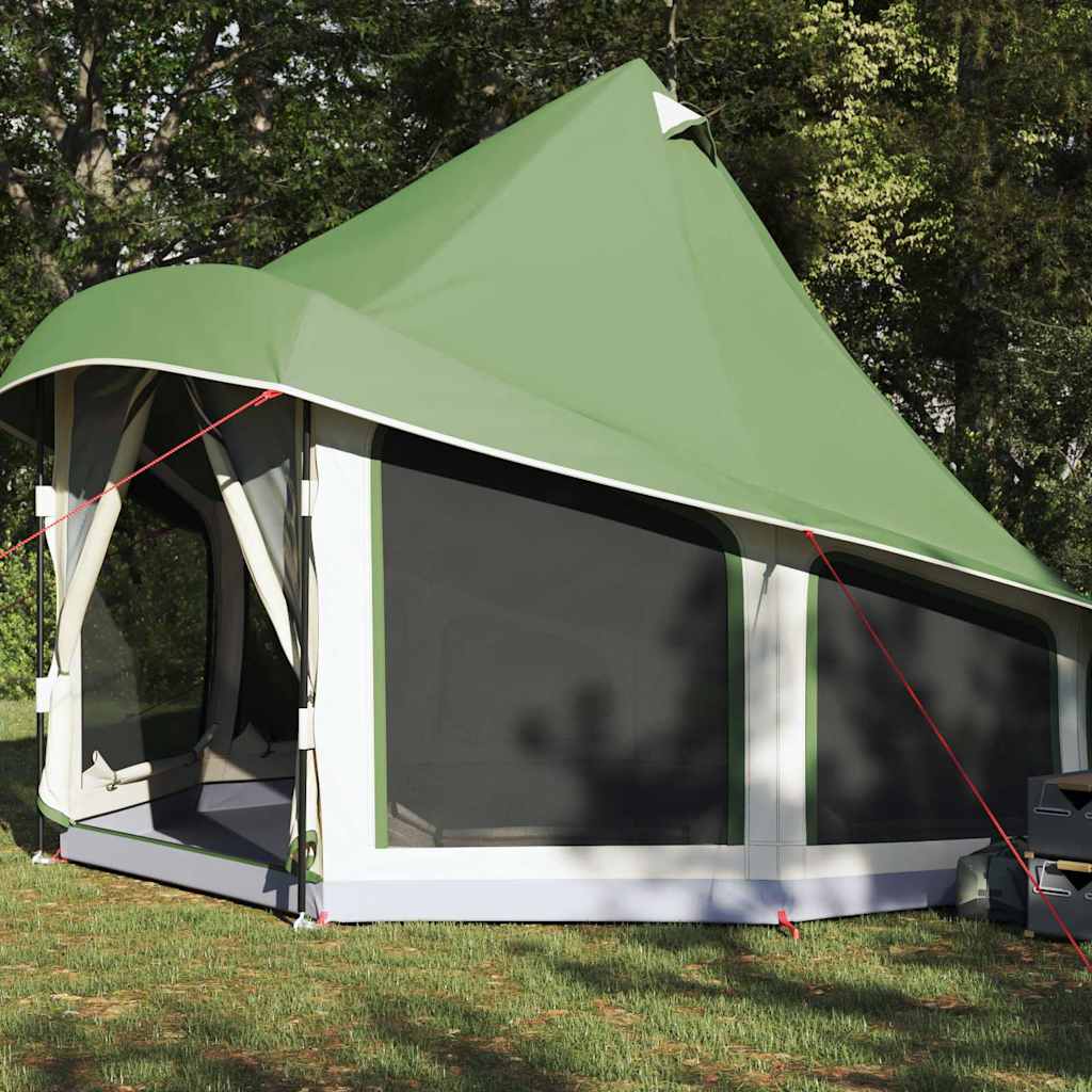 Tenda teepee familiare con tetto, verde, 404 x 370 x 270 cm