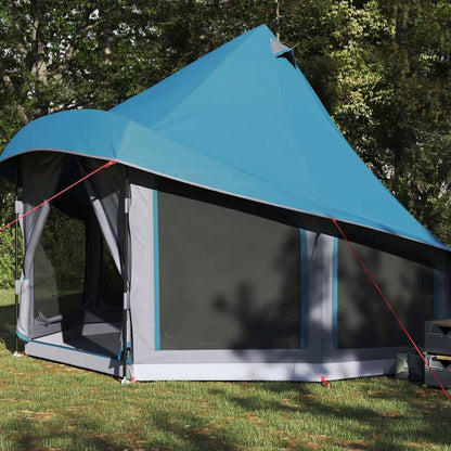 Tenda teepee familiare con tetto, blu, 404 x 370 x 270 cm