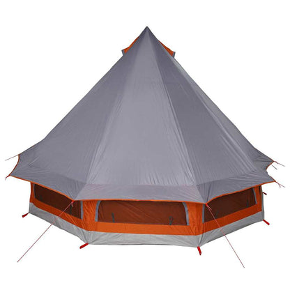 Familien-Tipi-Zelt mit Dach Grau und Orange 404 x 370 x 270 cm