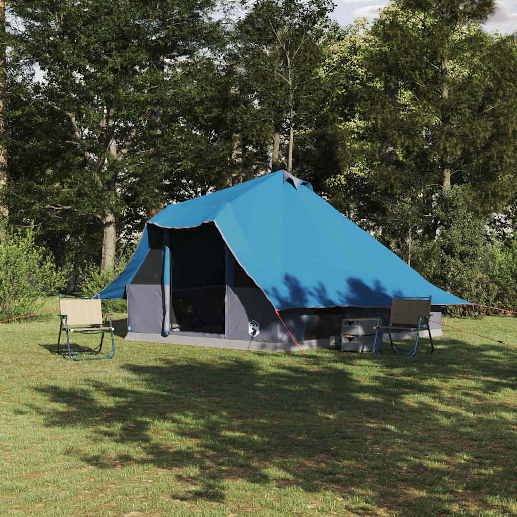 Tenda teepee familiare con tetto, blu e grigio, 358 x 296 x 258 cm
