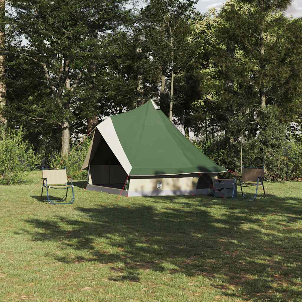 Tenda teepee familiare con tetto, verde e beige, 400 x 346 x 250 cm