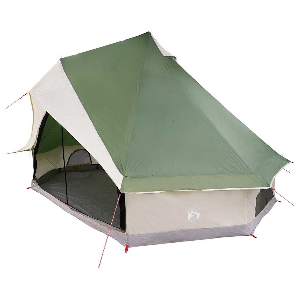 Tenda teepee familiare con tetto, verde e beige, 400 x 346 x 250 cm