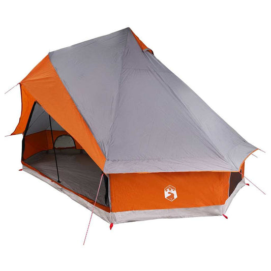 Tenda teepee familiare con tetto, grigia e arancione, 400 x 346 x 250 cm