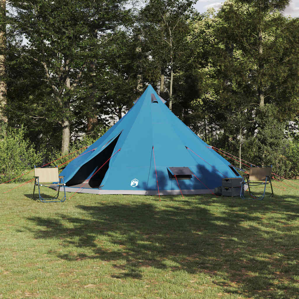 Tenda teepee familiare con tetto, blu e grigio, 560 x 560 x 300 cm